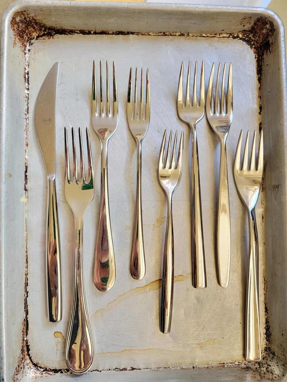 Mepra Assorted Flatware, Forks, One Knife